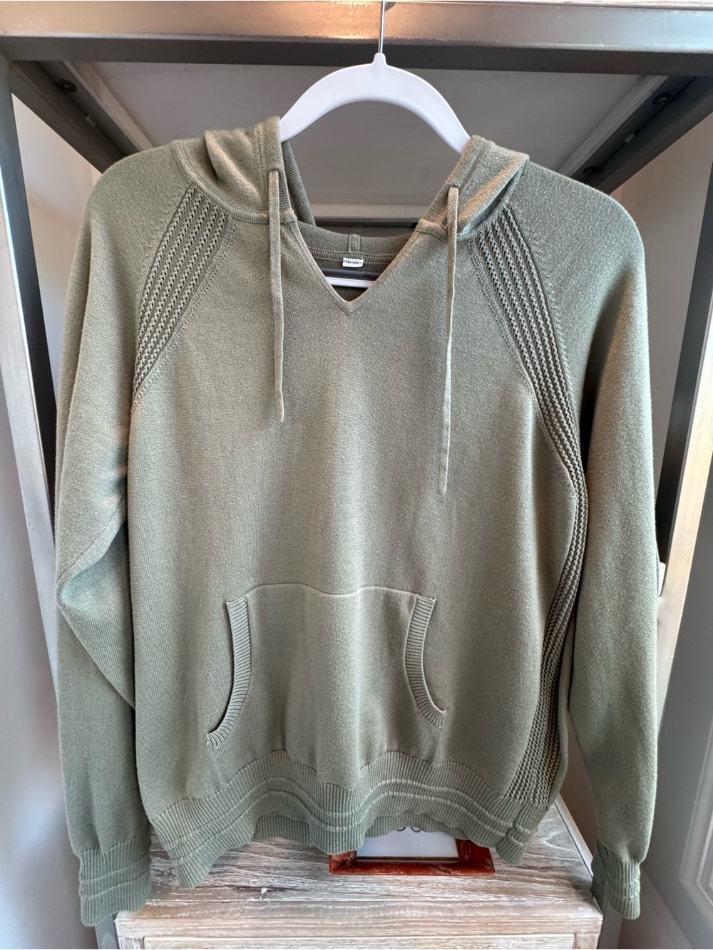 Athleta Olive Crewneck Hooded Sweater